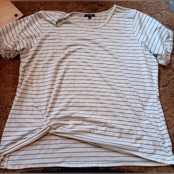 Womens willow white stripe top knot detail size 3x - Picture 1 of 5